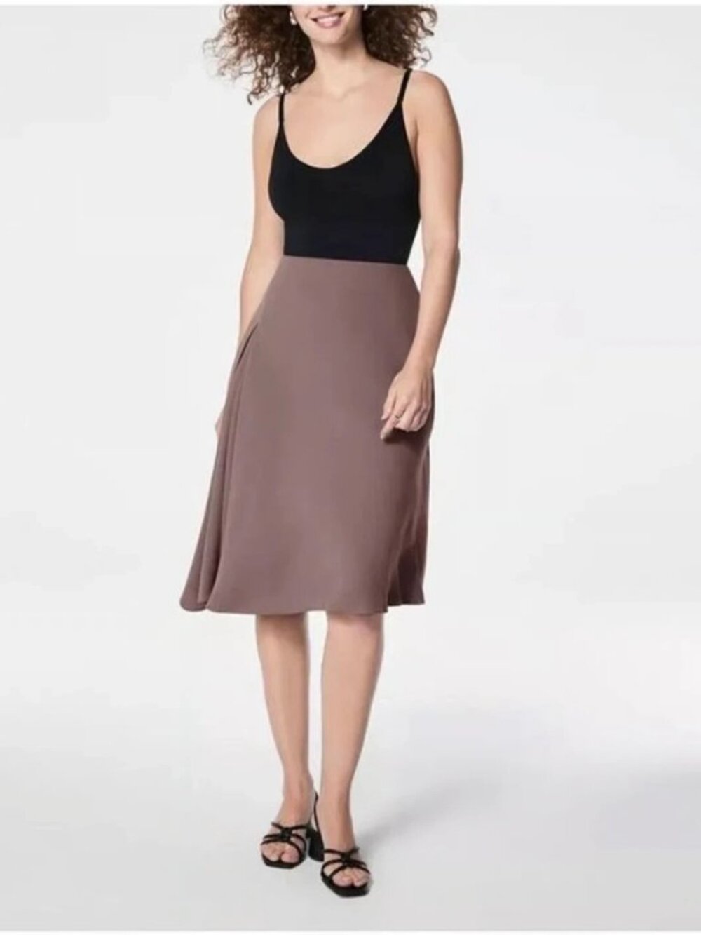 NWOT Spanx Asymmetrical Skirt Size XL in Dark Beige